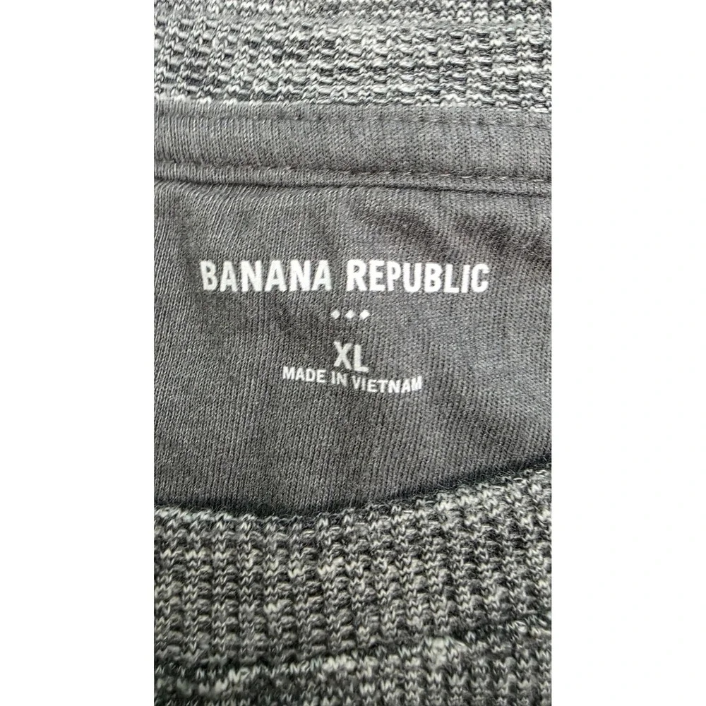 Banana Republic Men's XL Gray Space Dye Waffle Knit Thermal Long Sleeve Shirt